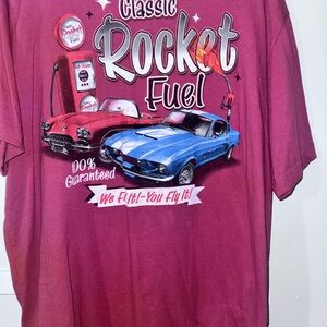 Classic Rocket Fuel Oversized Graphic T-Shirt - Maroon